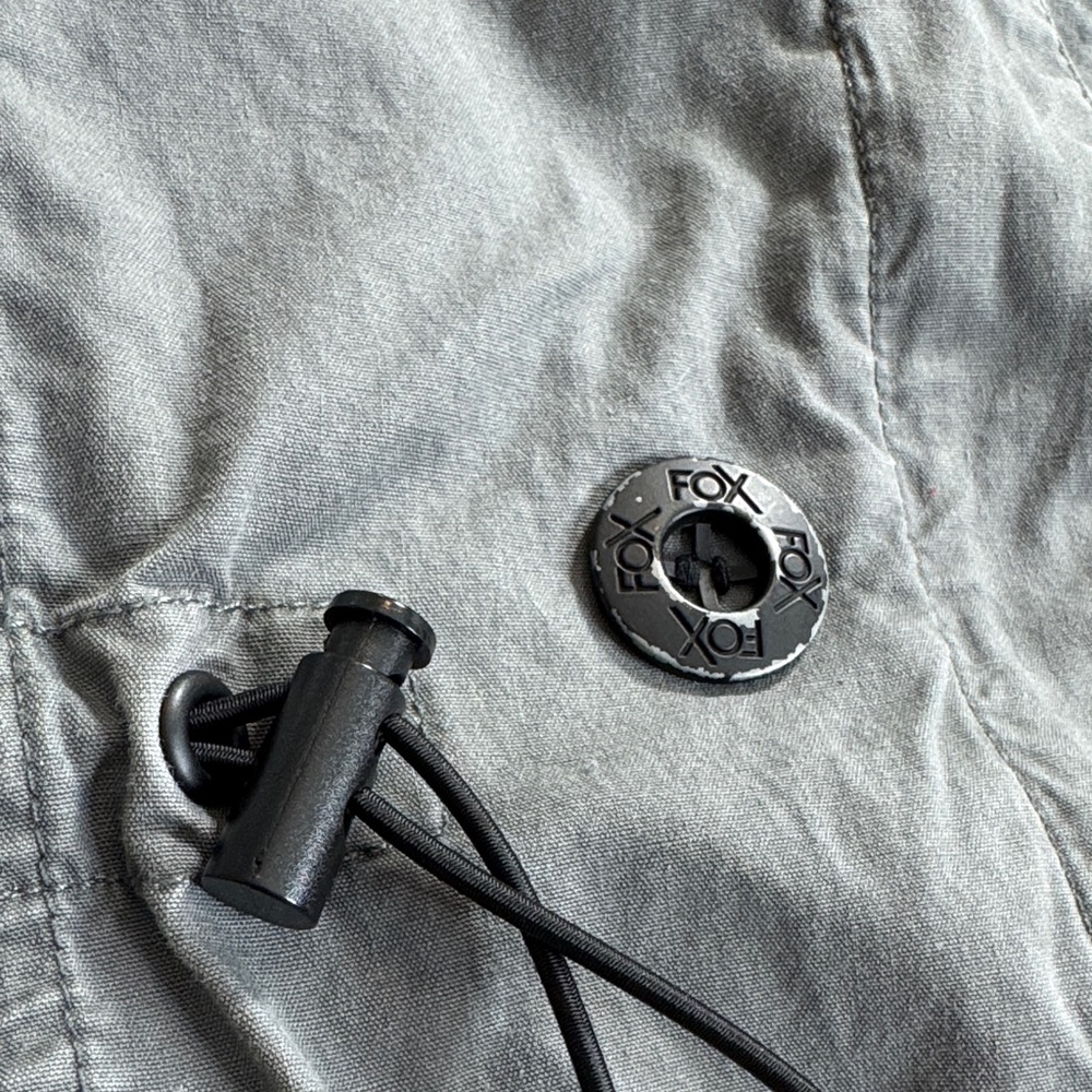 Fox Y2K Racing Women's Hooded Military Utility Jacket 100% Cotton Gray Size S - Picture 7 of 16